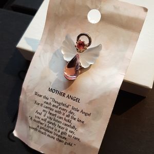 Pink Mother Angel Birthstone Pin